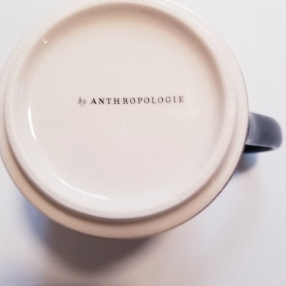 Anthropologie Bistro Tile Stoneware Monogram Coffee Mug "F" - Picture 6 of 6